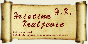 Hristina Kruljević vizit kartica